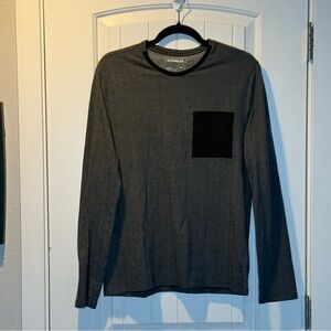 Express Men's Herringbone Long Sleeve Tee, Moisture Wicking, Size Medium